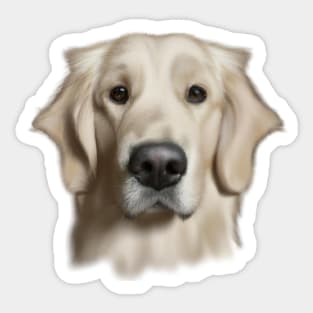 Cute Golden Retriever Drawing Sticker